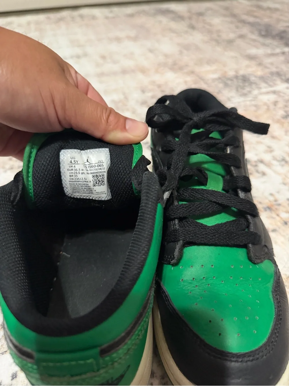 Boys Jordan 1 Low Lucky Green
